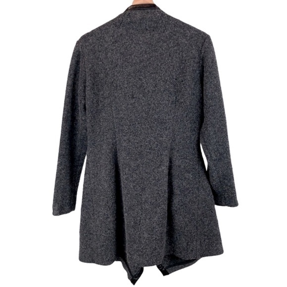 Coster Copenhagen Wool Blend Vegan Leather  Cardigan Sweater Coat Women's sz M - Picture 3 of 11